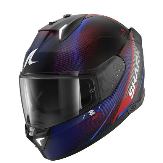 Каска SHARK SKWAL i3 SPEED-TECH Black Red Blue с LED стоп светлини ECE 22-06