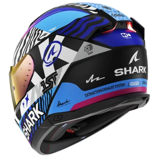 Каска SHARK SKWAL i3 SPEED FANCY BLACK BLUE PURPLE с LED светлини и Pinlock 70