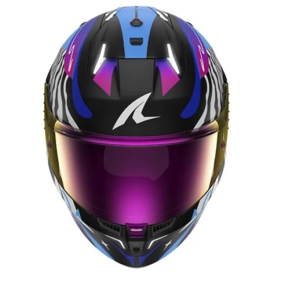 Каска SHARK SKWAL i3 SPEED FANCY BLACK BLUE PURPLE с LED светлини и Pinlock 70