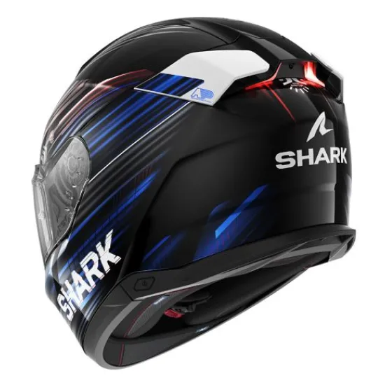 Каска SHARK SKWAL i3 LIGHT-BLUR BLACK/BLUE/RED – каска с вградени LED стоп светлини