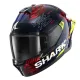 Каска SHARK SKWAL CUP SPEED VIB BLUE RED YELLOW с PINLOCK 70 и SHARK FIN спойлер