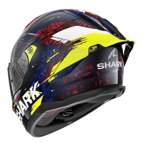 Каска SHARK SKWAL CUP SPEED VIB BLUE RED YELLOW с PINLOCK 70 и SHARK FIN спойлер