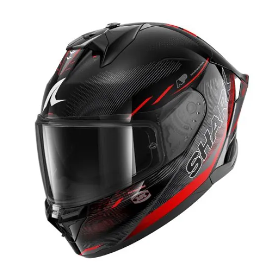 Каска SHARK CUP SPEED-TECH BLACK GREY RED с SHARK FIN спойлер и Pinlock 70