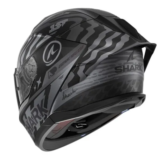 Каска SHARK CUP SPEED-FANCY MAT BLACK/GREY с SHARK FIN спойлер и Pinlock 70