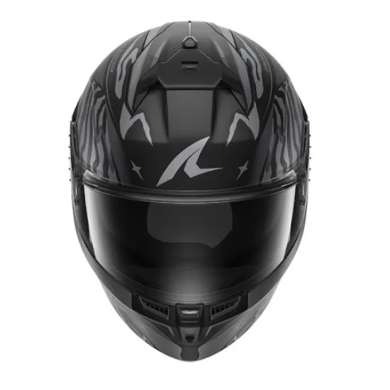 Каска SHARK CUP SPEED-FANCY MAT BLACK/GREY с SHARK FIN спойлер и Pinlock 70