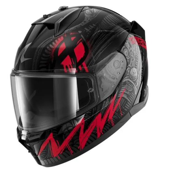 Каска SHARK D-SKWAL 3 SHIEVER BLACK/GREY/RED – интегрална мото каска с Pinlock 70 и слънчеви очила