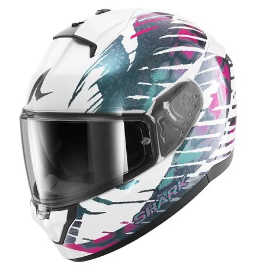 Каска SHARK RIDILL 2 REPTAIA BLUE PURPLE WHITE интегрална каска със слънчев визьор