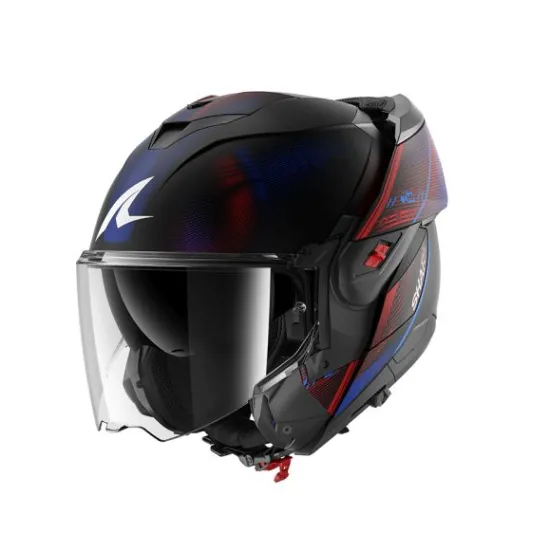 Модуларна каска SHARK OXO SPEED TECH BLACK BLUE RED с Pinlock 70 и ECE 22-06