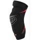 Черни наколенки Troy Lee Designs Raid с червени акценти, D3O защитни плочки, регулируеми колани и сребристо рефлектиращо лого