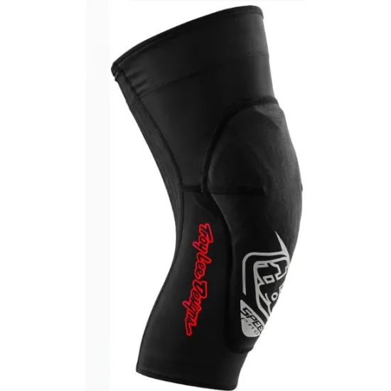Черни детски наколенки TROY LEE DESIGNS Speed Pro с D3O защитна вложка, силиконови маншети и фирмено лого в бяло