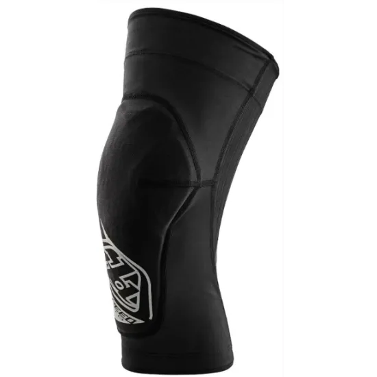 Черни детски наколенки TROY LEE DESIGNS Speed Pro с D3O защитна вложка, силиконови маншети и фирмено лого в бяло