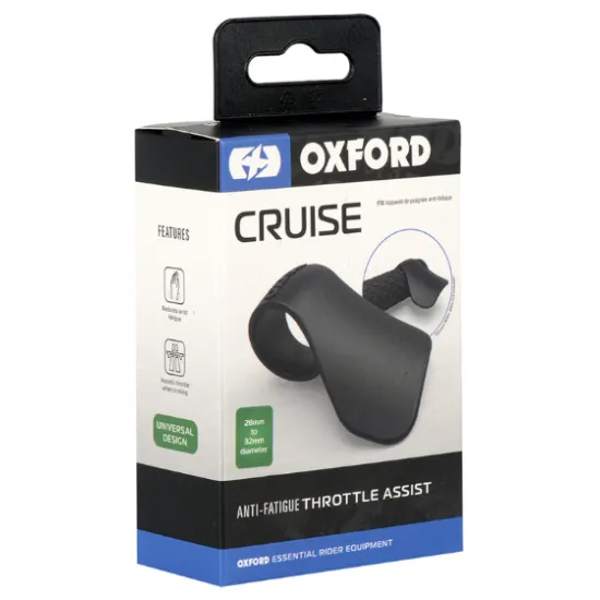 Черен асистент за газта Oxford Cruise в оригинална бяла кутия с етикет за универсален дизайн и anti-fatigue функция