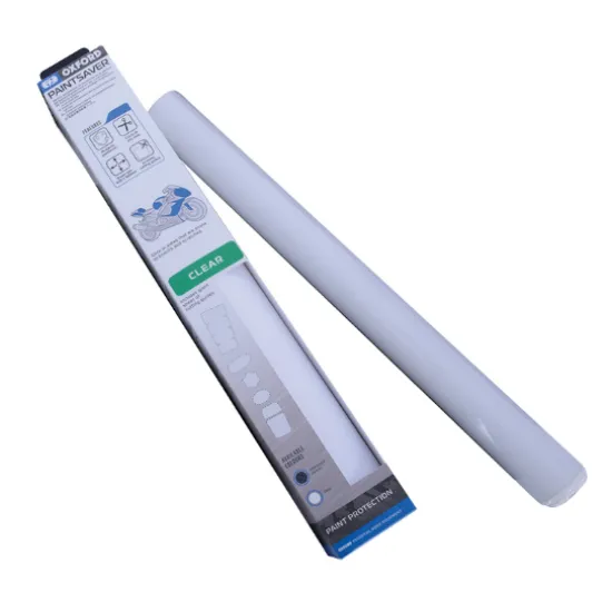 Прозрачно защитно фолио OXFORD Paint Saver Clear в опаковка със сива туба и инструкции за монтаж