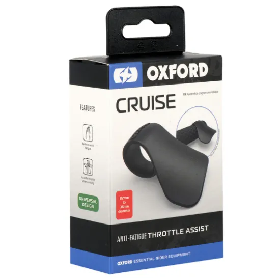 Черен матов асистент за газта Oxford Cruise в оригинална кутия с лого и икони за характеристиките
