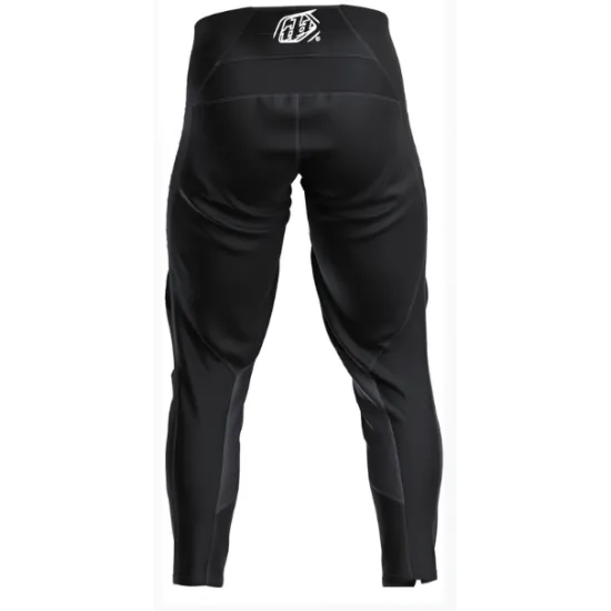 Черен мотокрос брич Troy Lee Designs GP Pro Air Mono с бяло лого, еластични панели и подсилени зони на коленете и седалището