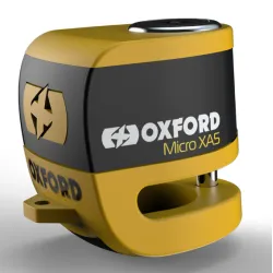 Дискова ключалка за аларма OXFORD Micro XA5 - жълта/черна
