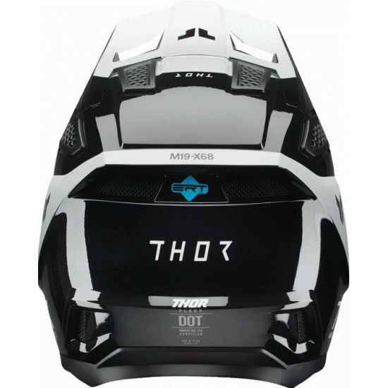 Мотокрос каска THOR FLEET STORM BLACK/WHITE с ERT технология и вентилация