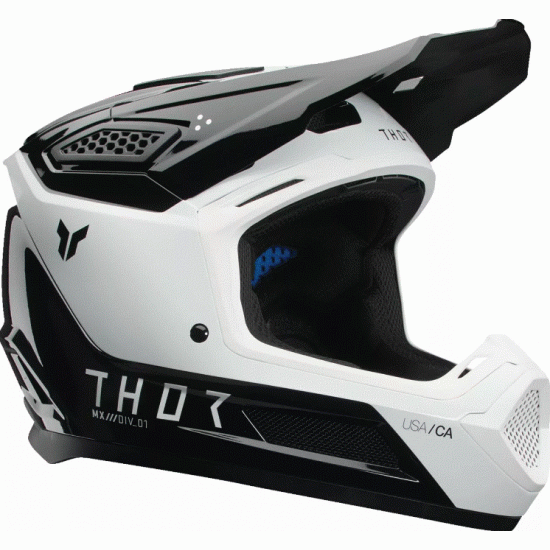 Мотокрос каска THOR FLEET STORM BLACK/WHITE с ERT технология и вентилация