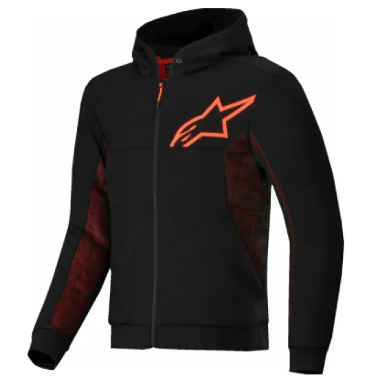 Alpinestars Chrome V2 – черно-червен мото суитшърт с протектори