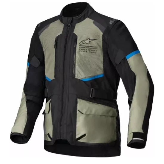 Текстилно мото яке ALPINESTARS ANDES AIR BLK/GRY/BLUE – водоустойчиво и дишащо