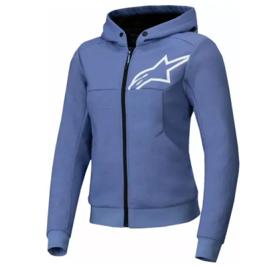 Дамски мото суичър Alpinestars Stella Chrome v2 Blue Violet/White – екипировка Hydra Motto