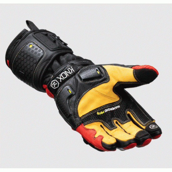 Мото ръкавици KNOX Handroid MK5 Red – кожени, спортни, с BOA система и SPS защита