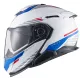 Каска NEXX X.LIFETOUR FLIP UP GLOBE WHITE BLUE – слънчеви очила и звукоизолация за комфорт при каране