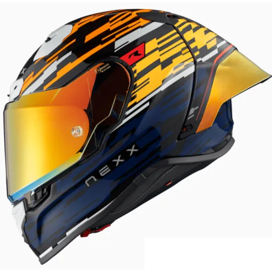 Каска NEXX X.R3R GLITCH RACER ORANGE BLUE – аеродинамичен дизайн и безопасност
