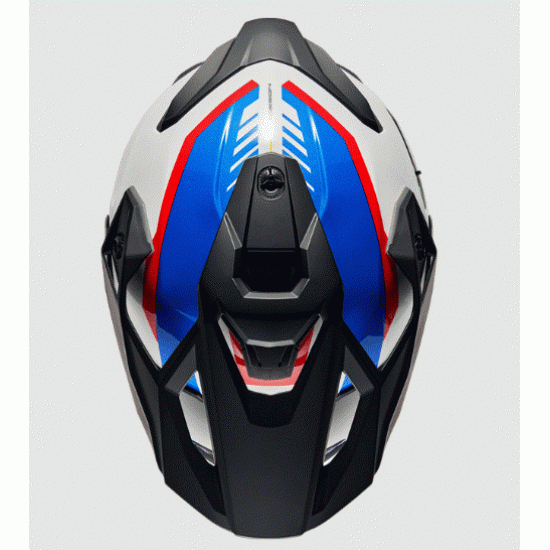 Адвенчър каска NEXX Y.TRAVL QUEST WHITE/BLUE/RED – каска за приключения с UV защита