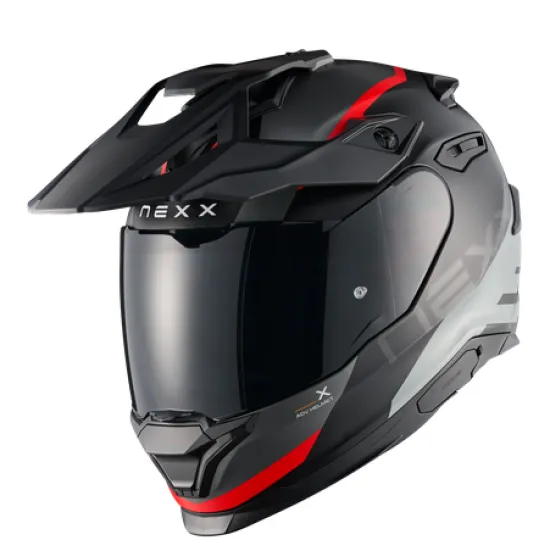 Адвенчър каска NEXX Y.TRAVL QUEST BLACK RED – универсална каска за офроуд и шосейно каране