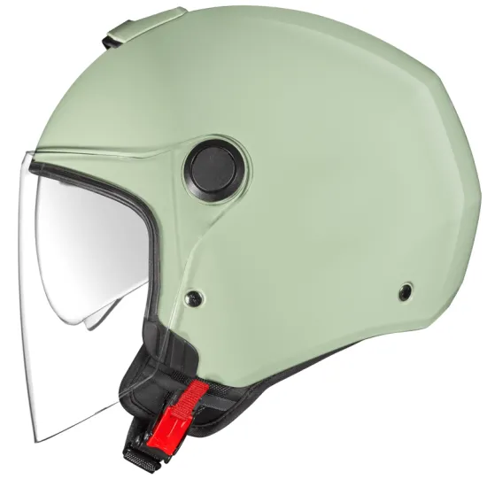 Каска NEXX Y.10 PLAIN PASTEL GREEN – пастелно зелен модел със слънчеви очила и микрометрична закопчалка