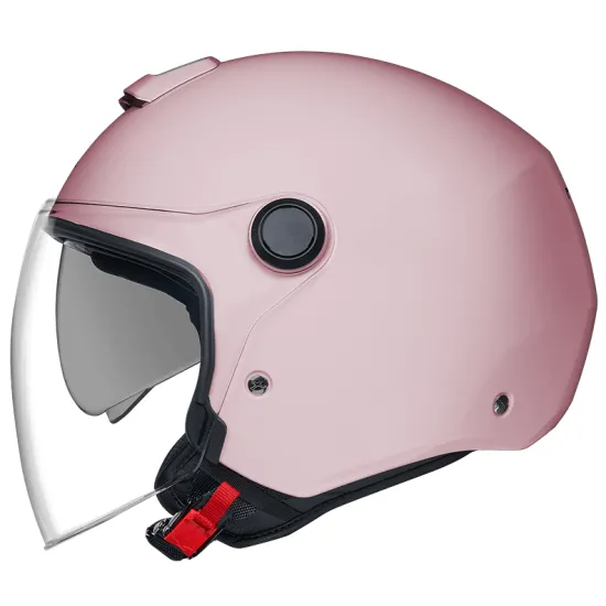 Каска NEXX Y.10 PLAIN PASTEL PINK – розов мат модел със слънчеви очила и микрометрична закопчалка