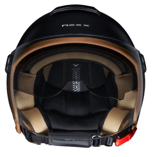 Каска NEXX Y.10 CALI BLACK MATT – черен мат модел със слънчеви очила и микрометрична закопчалка