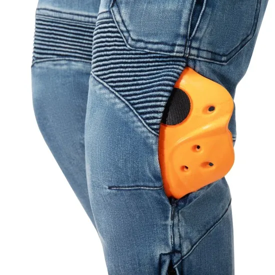 SECA SQUARE II Washed Blue – Сини мото дънки с подсилена защита и CE протектори
