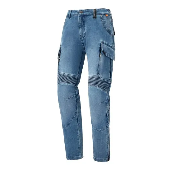 SECA SQUARE II Washed Blue – Сини мото дънки с подсилена защита и CE протектори