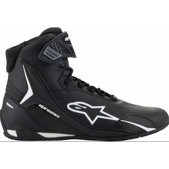 Мото боти ALPINESTARS FASTER-4 BLK/WHT с микрофибърна конструкция и TPR защита