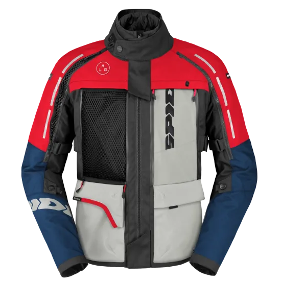 Мъжко текстилно мото яке SPIDI 4 SEASON V3 BLUE/ICE/RED с H2out мембрана и ниво 2 протектори