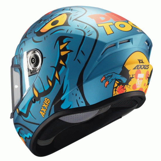 AXXIS Draken S Dinotoon C7 – моторна каска с графика динозаври
