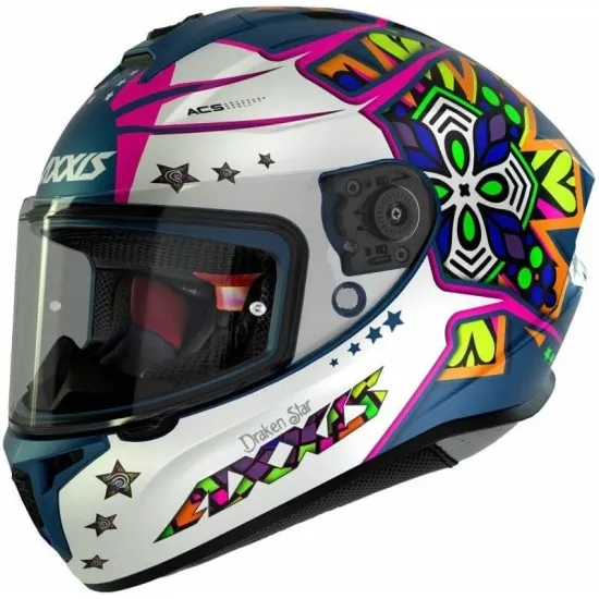 Каска AXXIS Draken S Star C7 Matt – сертифицирана по ECE 22.06, Hydra Motto