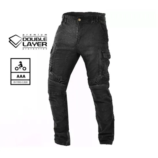 TRILOBITE Acid Scrambler 2.0 Doublelayer Black – мото дънки с Kevlar и протектори