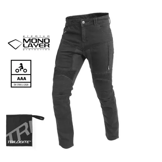 Мото дънки TRILOBITE 2461 Parado Monolayer Black Short