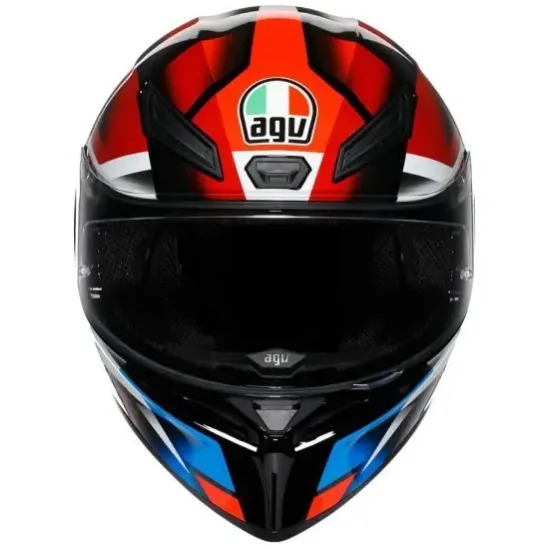 Мото каска AGV K1 S FASTLAP – спортен черно-сив дизайн с червени акценти