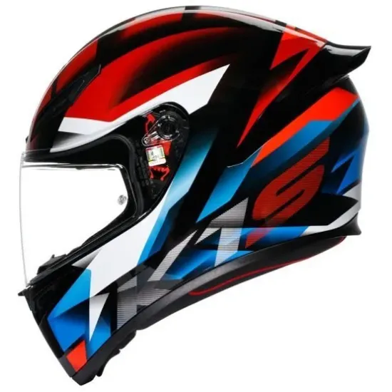 Мото каска AGV K1 S FASTLAP – спортен черно-сив дизайн с червени акценти