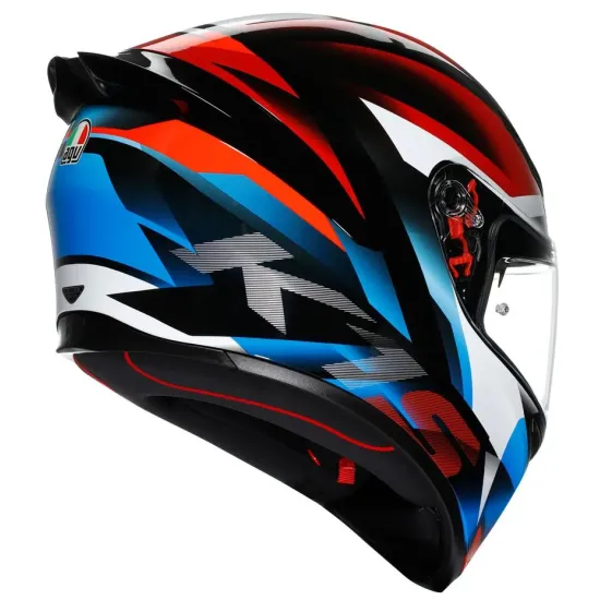 Мото каска AGV K1 S FASTLAP – спортен черно-сив дизайн с червени акценти