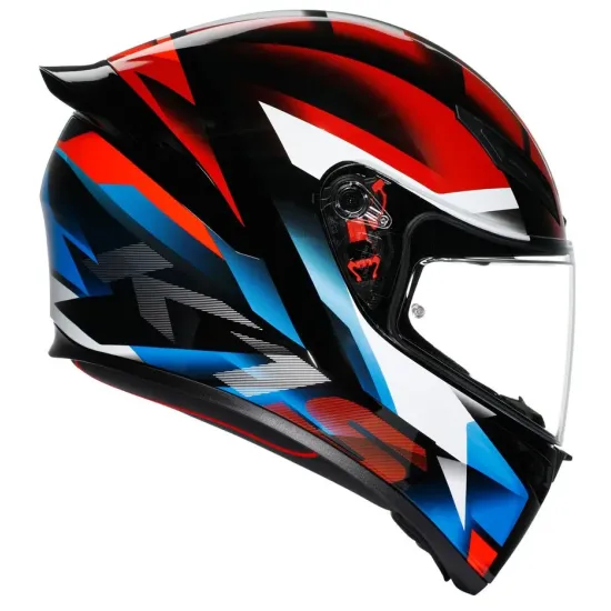 Мото каска AGV K1 S FASTLAP – спортен черно-сив дизайн с червени акценти