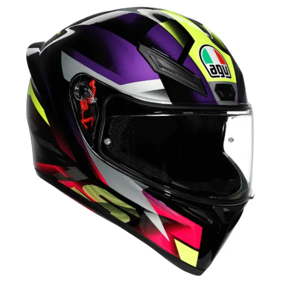 AGV K1 S E2206 FASTLAP BLACK/PURPLE/PINK – мото каска с Pinlock и слънчев визьор