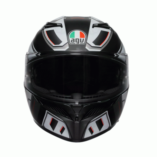 AGV K3 RIVIA каска – матова черно-бяла каска с визьор и слънчеви очила