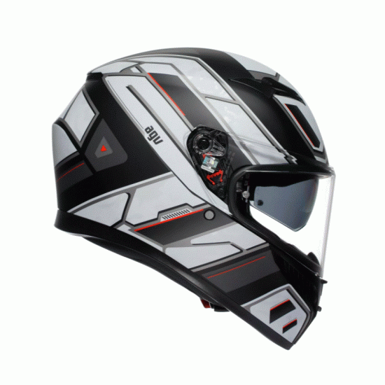AGV K3 RIVIA каска – матова черно-бяла каска с визьор и слънчеви очила