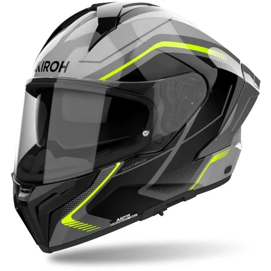 AIROH MATRYX WIDE YELLOW – шосейна каска с жълт графичен дизайн