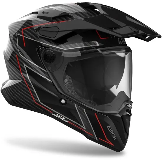 Каска Airoh Commander 2 Stylish Carbon Gloss – карбонова ADV каска с ECE 22-06 и двойна визьорна система